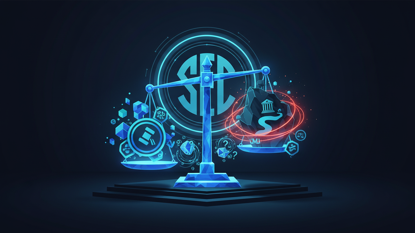Editorial illustration for Baltimore Lawsuit Hits Polymarket as SEC Weighs Tailored Crypto Rules