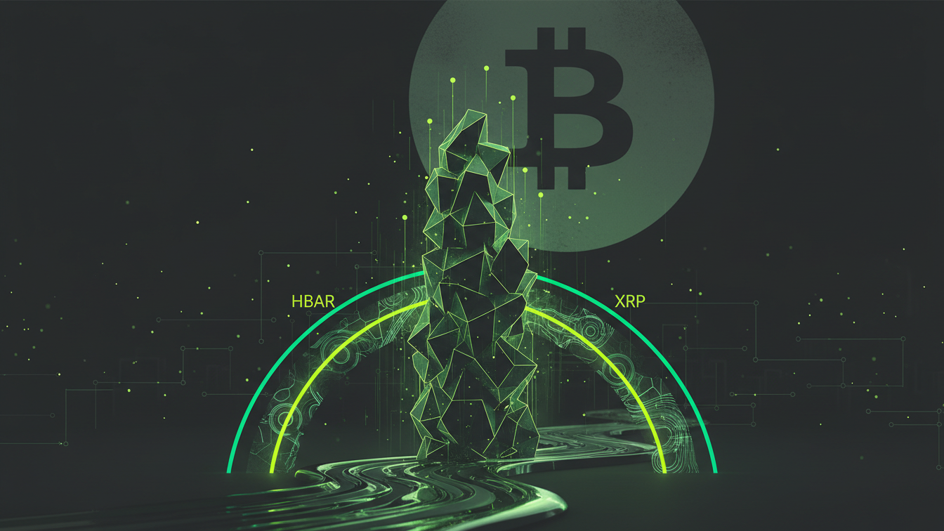 Editorial illustration for HBAR Surges on Hedera Records as Altcoin Season Heats Up