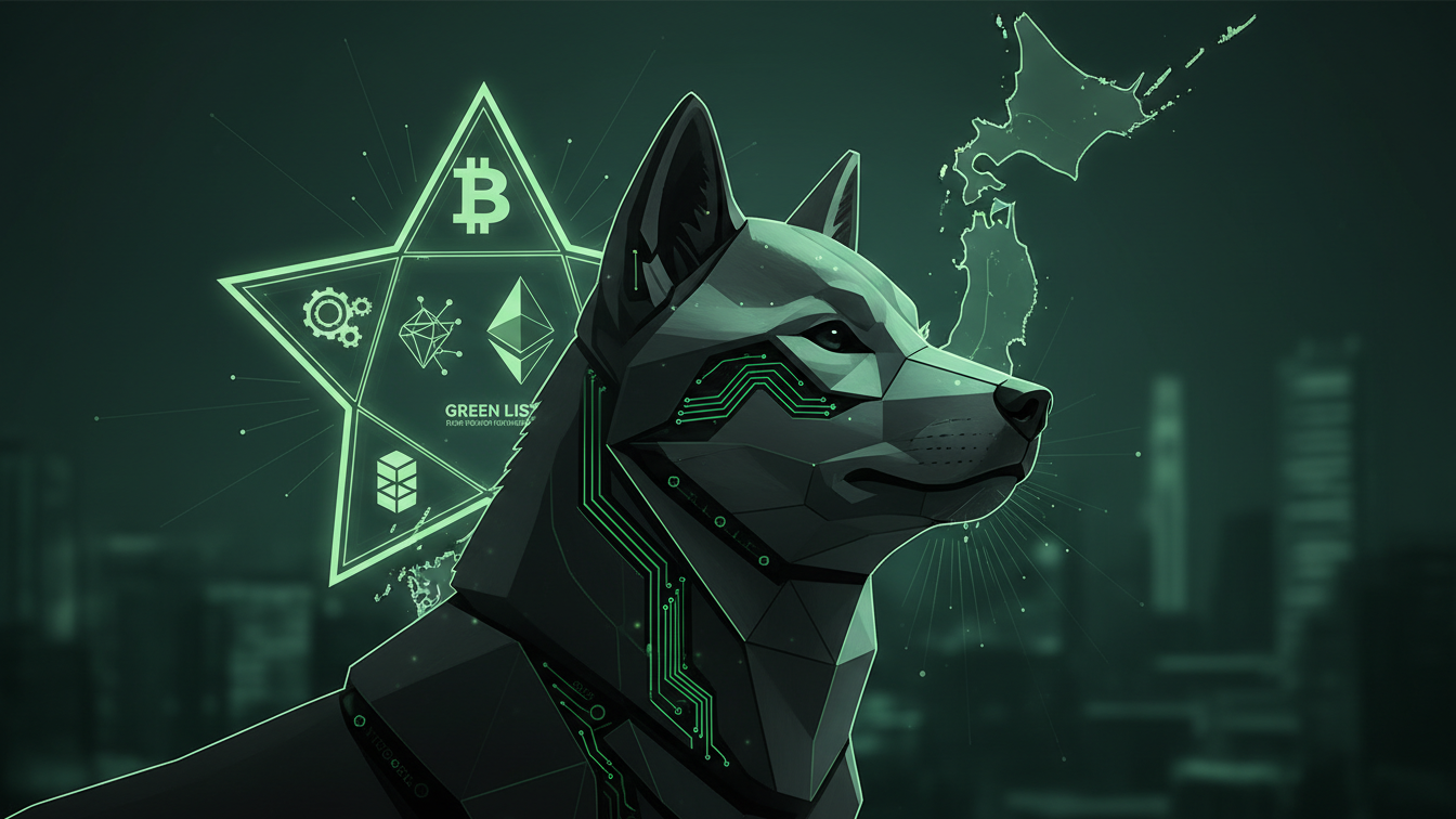 Editorial illustration for Shiba Inu Enters Japan's Elite Crypto List as Meme Coins Rally