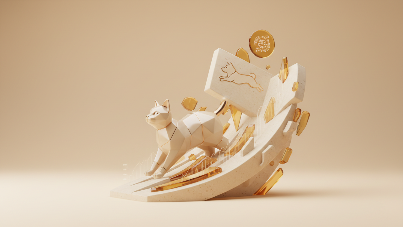 Editorial illustration for Cash Cat Leads Meme Coin Surge as Rally Hits Dog and Cat Tokens in August 2026
