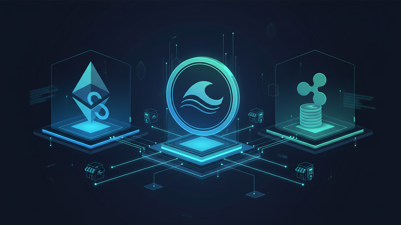 Editorial illustration for Stablecoin Adoption Accelerates as Merchants Gain USDC Support on Solana and RLUSD Supply Shifts Between Ethereum and XRPL Networks