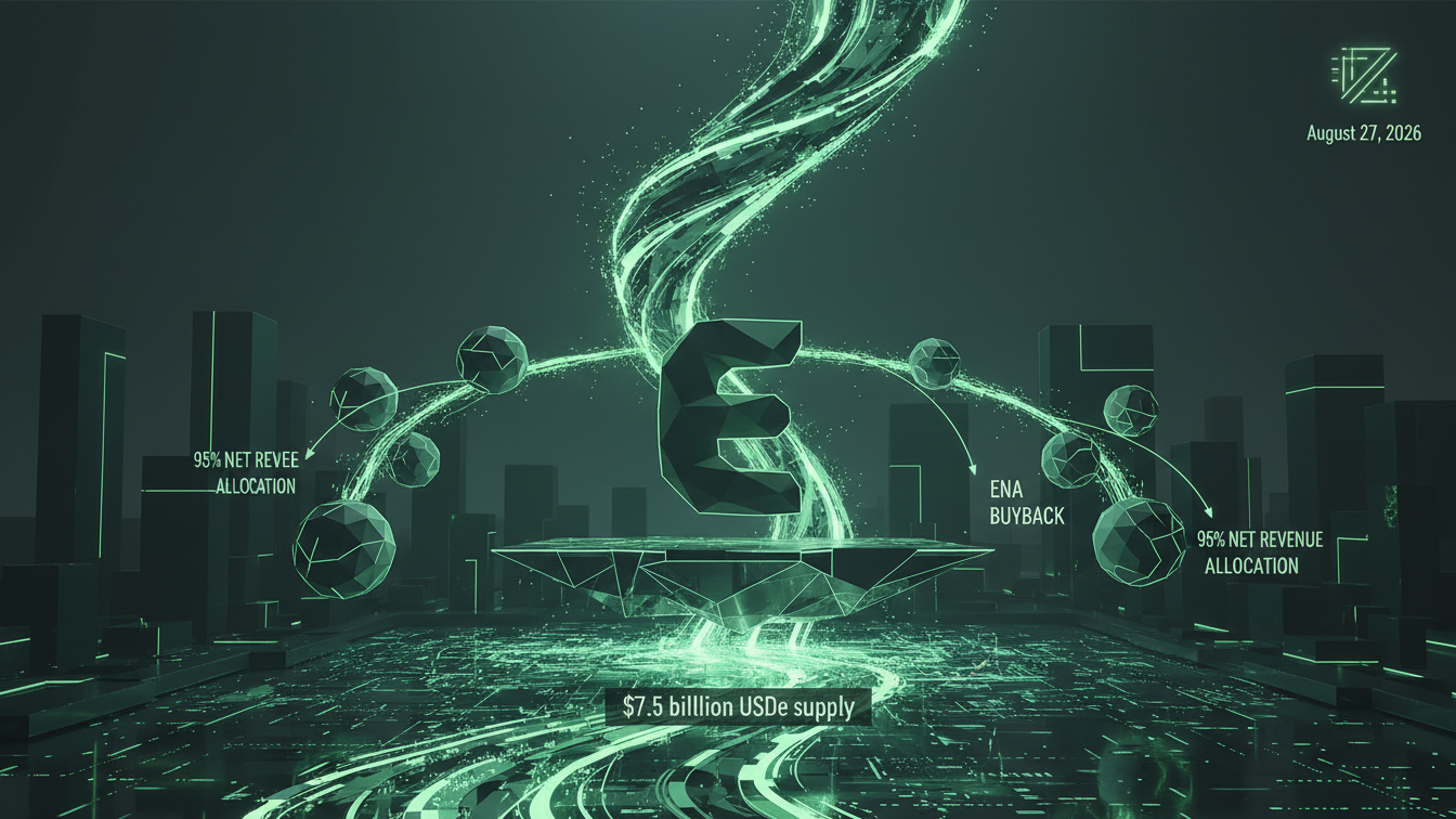 Editorial illustration for Ethena Proposes 95% Net Revenue Allocation to ENA Buybacks
