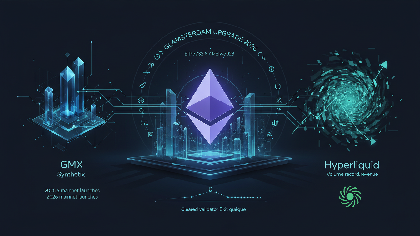 Editorial illustration for Ethereum DeFi Perps Lead Challenged by Hyperliquid Records Amid 2026 Upgrades