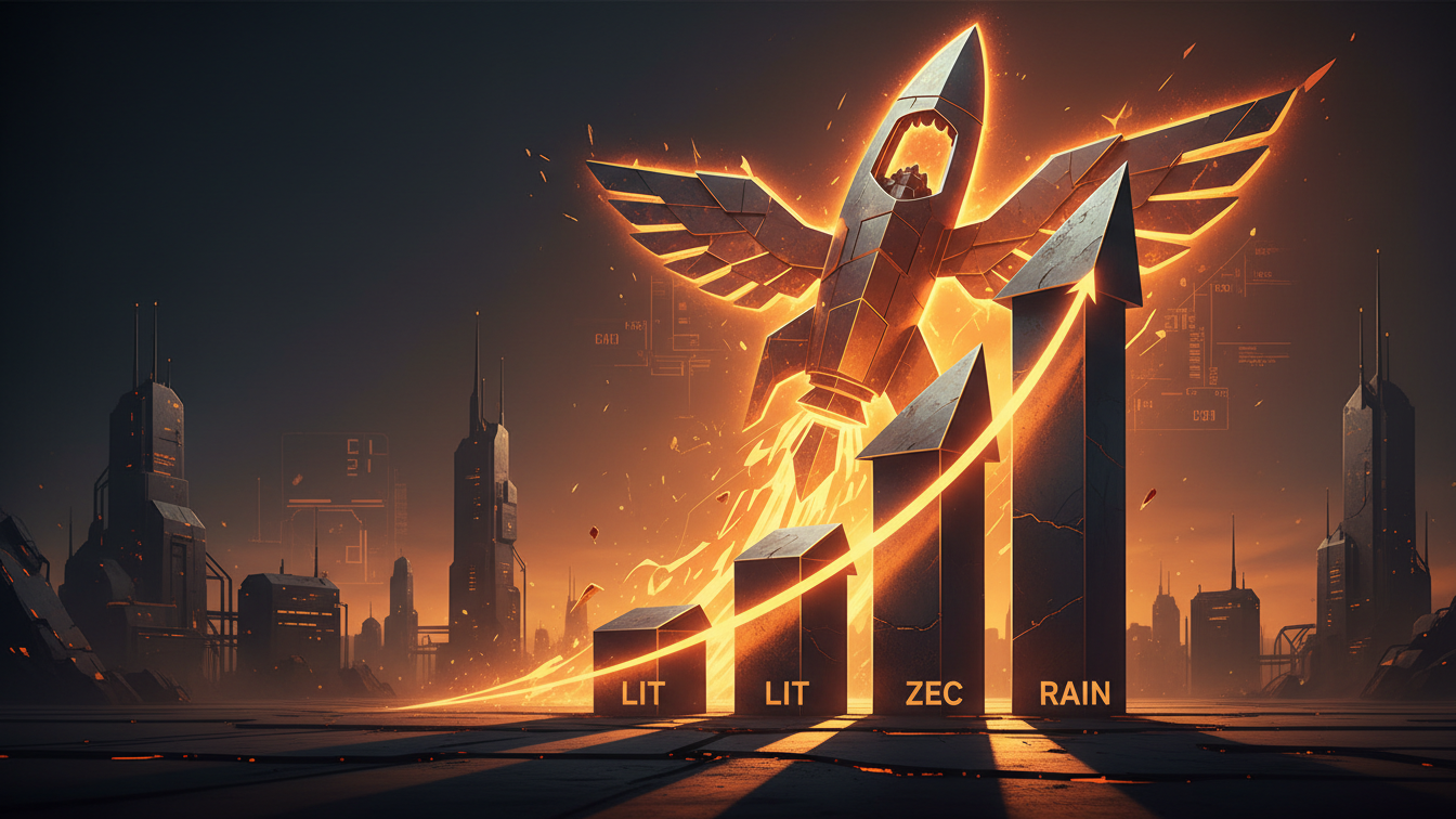 Editorial illustration for Altcoin Season Sparks as LIT ZEC RAIN Hit Multi-Month Highs
