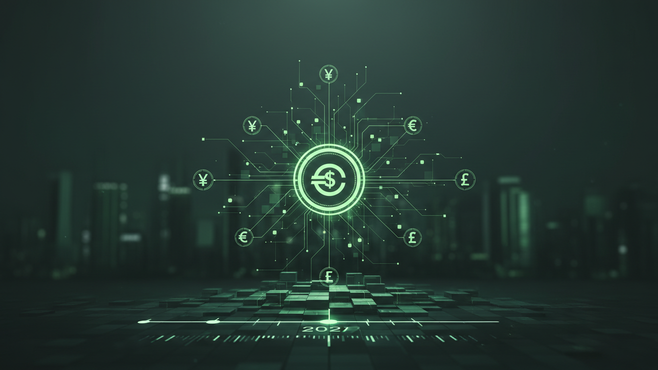 Editorial illustration for Goldman Sachs and 21 Banks Target 2027 USD Stablecoin Launch