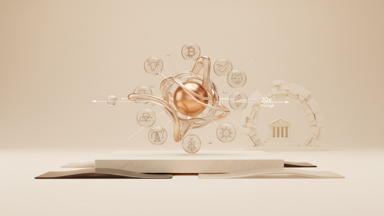 Editorial illustration for Polymarket Launches Perps: 20x Leverage on 67 Markets