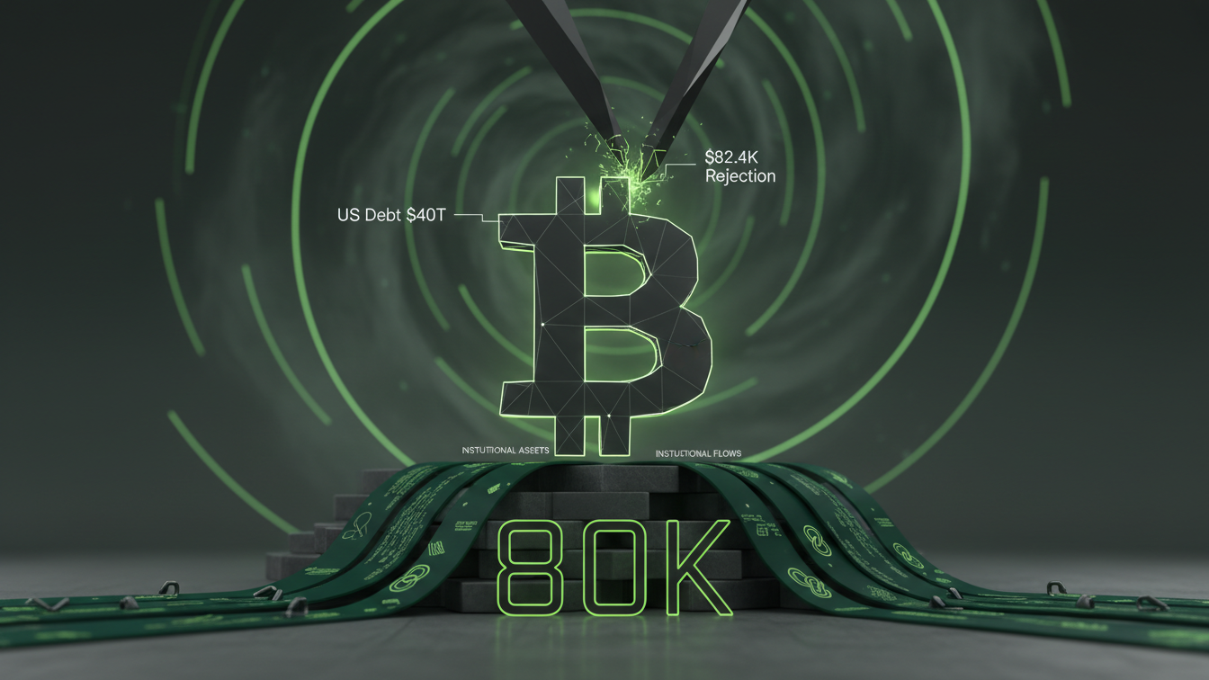 Editorial illustration for Bitcoin Holds Above $80K Amid $82.4K Rejection and Institutional Flows