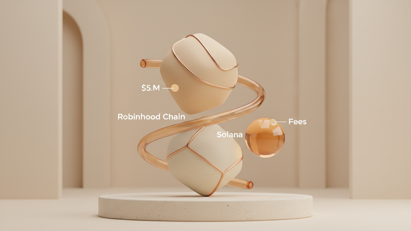 Editorial illustration for Robinhood Chain Flips Solana in DEX Volume as Fees Surge