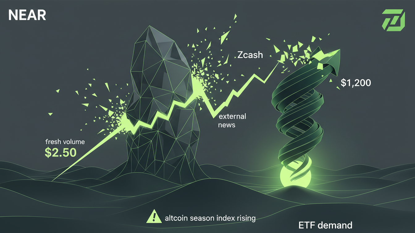 Editorial illustration for NEAR Rally Fuels Altcoin Season Hopes Amid Zcash Breakout