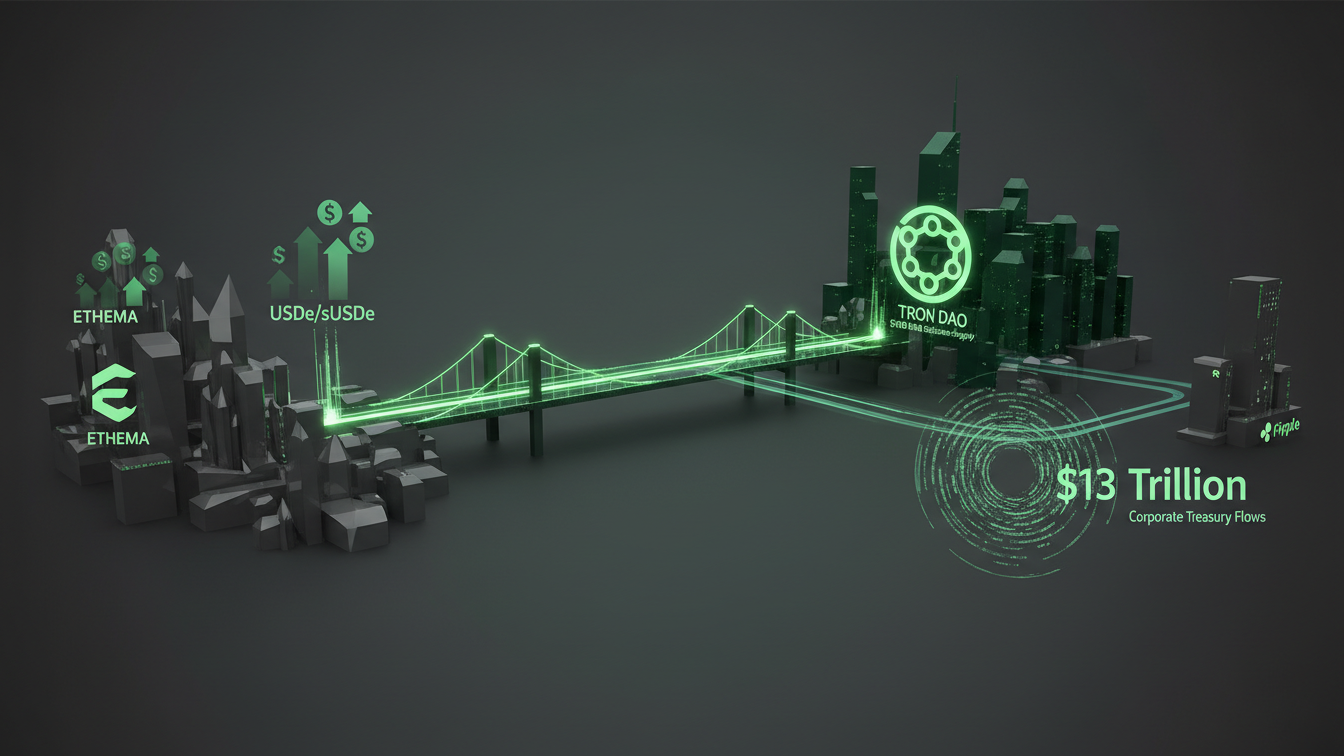 Editorial illustration for US De Expands via TRON as RLUSD Eyes # US De Expands via TRON as RLUSD Eyes $13T Corporate Opportunity
3T Corporate Opportunity