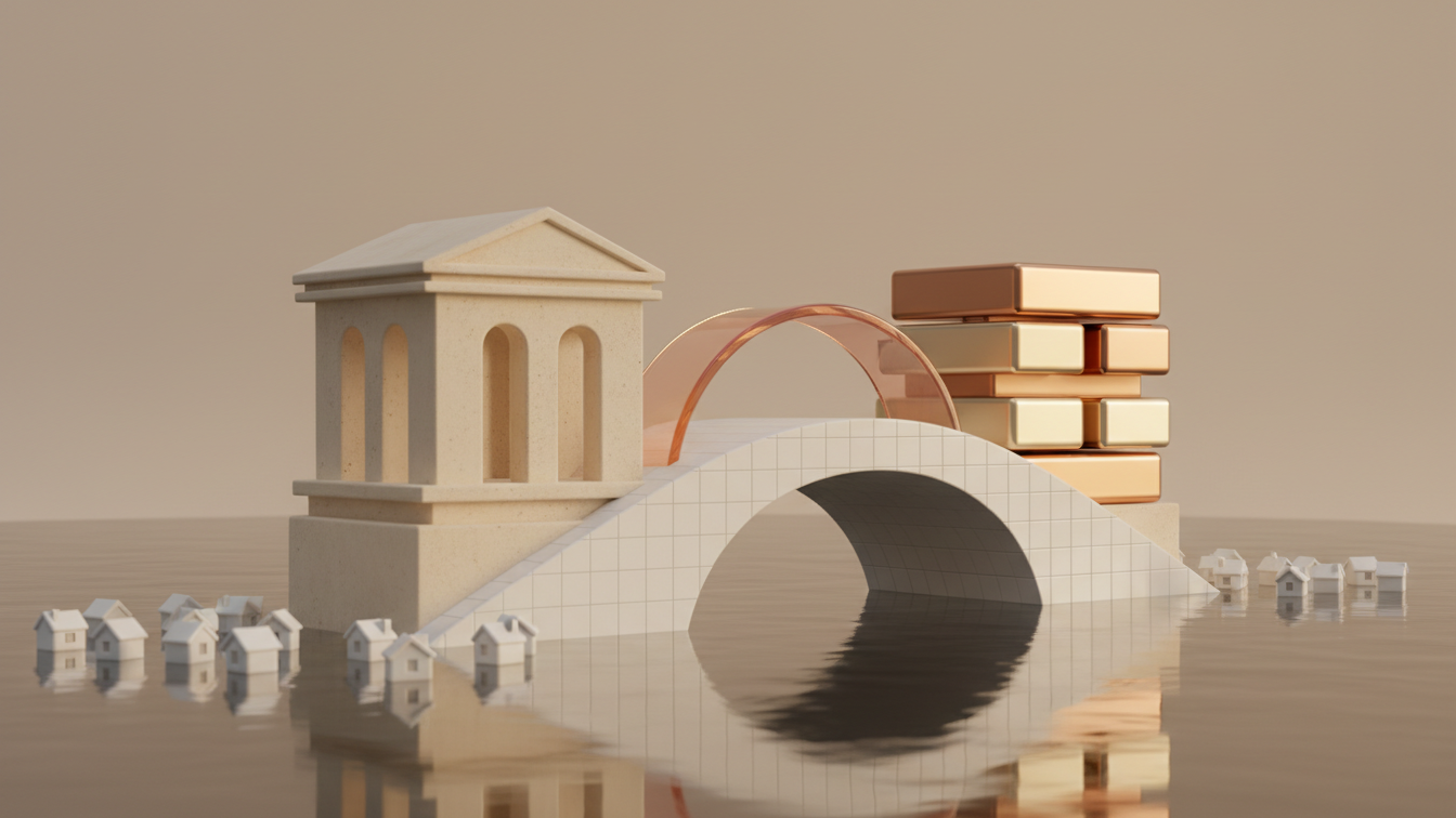 Editorial illustration for Coinbase Bridges Stablecoins to Community Banks Amid Circle and Ripple Competition