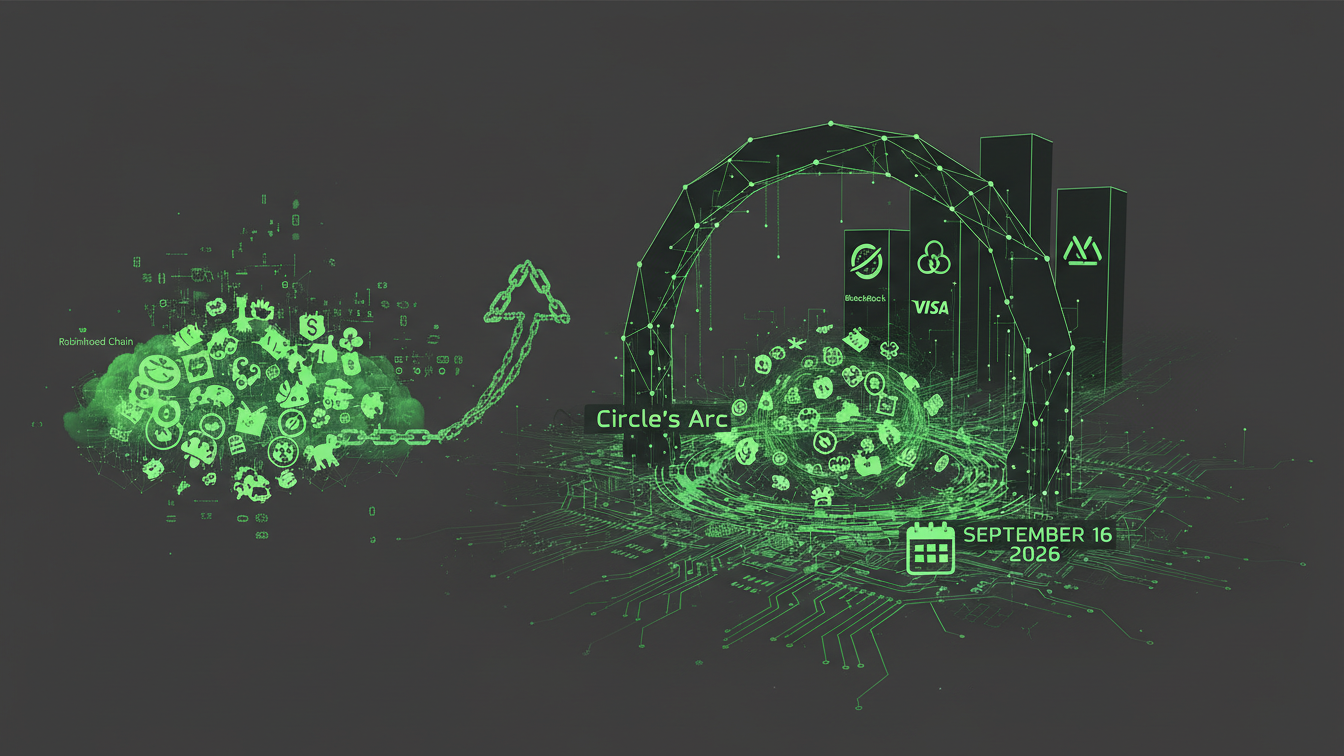 Editorial illustration for Can Circle’s Arc Repeat Robinhood Chain’s Meme Coin Boom?
