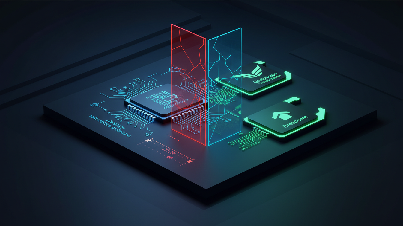 Editorial illustration for Nvidia AI Auto Chips Face US Policy Headwinds