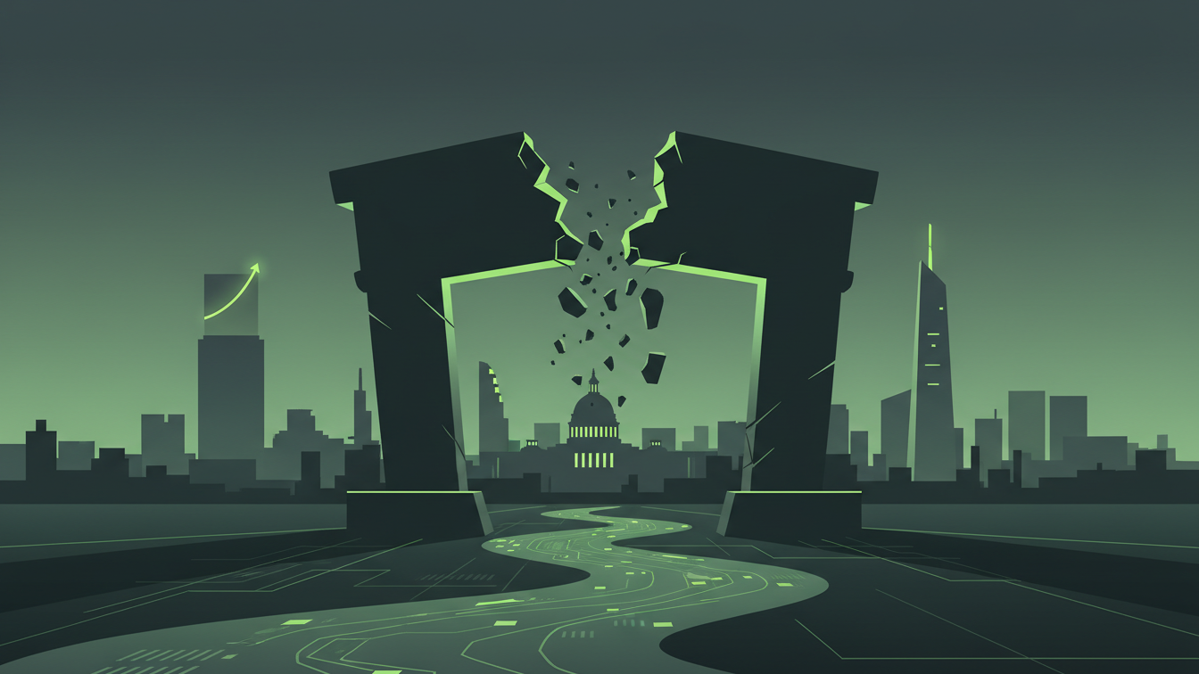 Editorial illustration for Senate Cloture Vote Fails on Clarity Act, Stalling Crypto Market Structure Bill