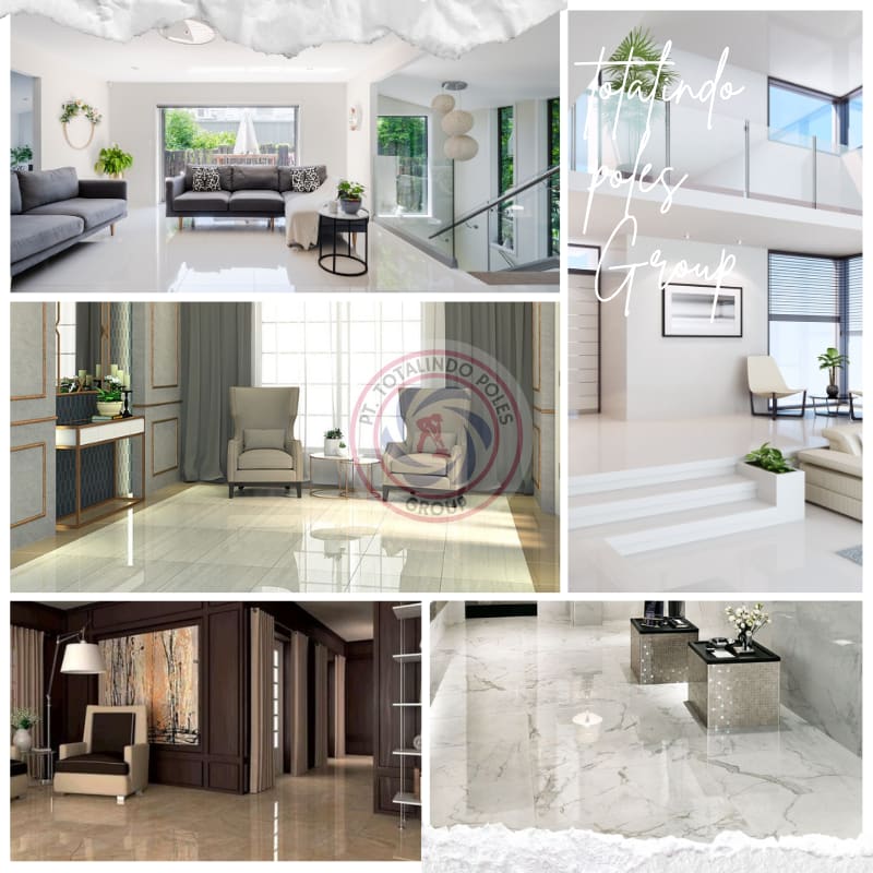 Hasil poles lantai epoxy yang mengkilap dan profesional