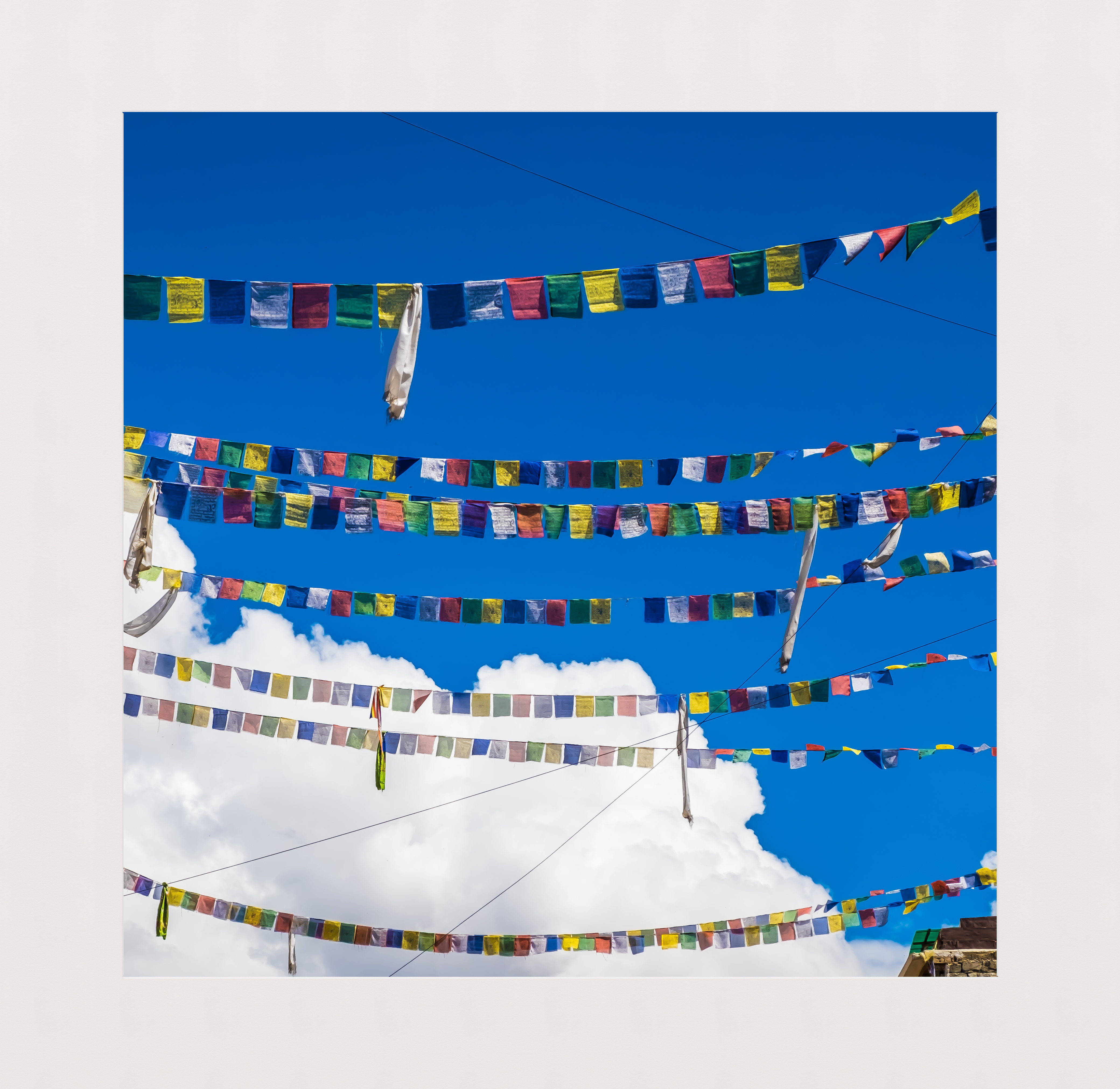 Tibetan prayer flags at Leh Main Market