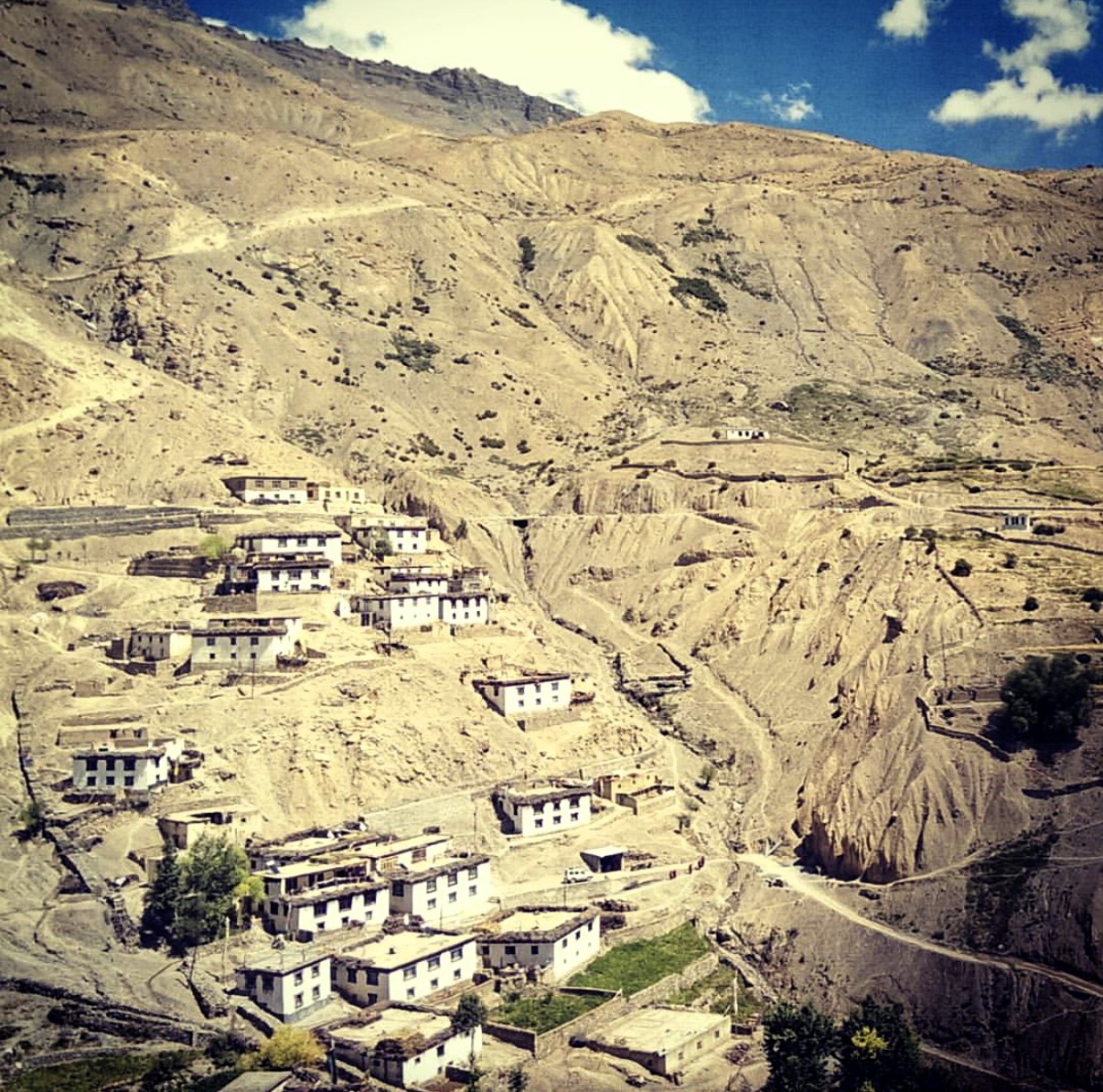 A village in Kaza, Spiti Valley