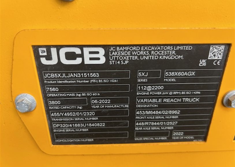 Jcb 538-60 AGX Telehandler - Image 12