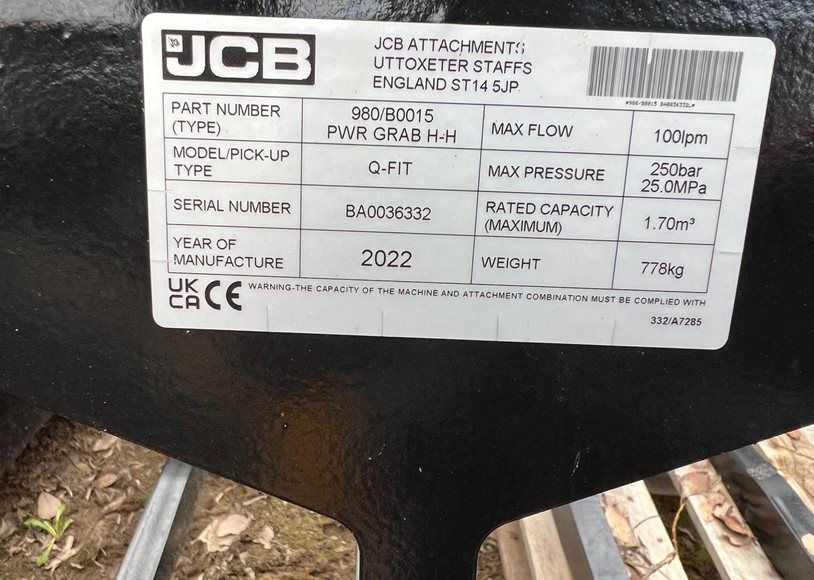 Jcb 980/B0007 1.2M3 Grab - Image 3