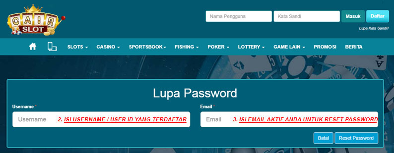 Lupa Password Cairslot