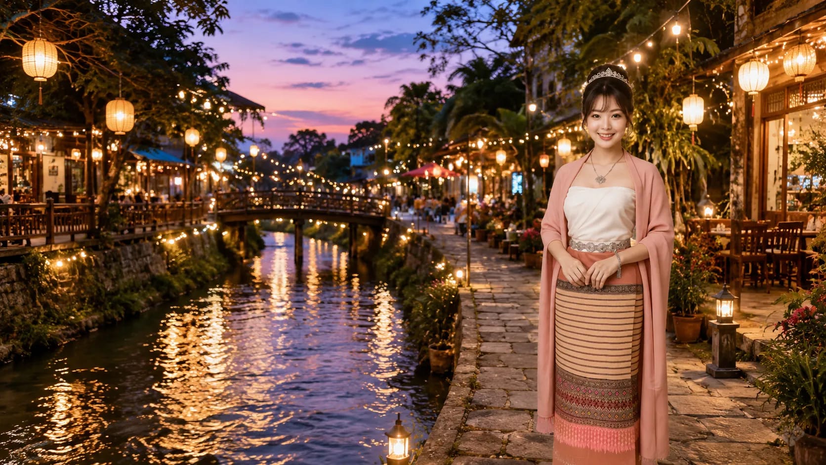 เช่าชุดล้านนาถ่ายรูปคลองแม่ข่า 2569: แนวทางเลือกชุดร่วมสมัยเดินเที่ยวถ่ายภาพยามเย็น