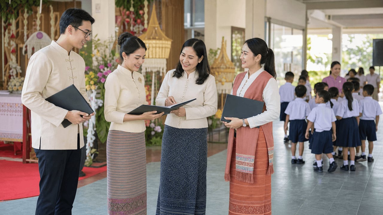 ชุดไทยครูและบุคลากรโรงเรียน ใส่วันสำคัญแบบไหนดี