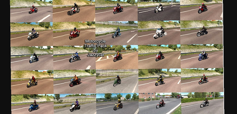 МОД Motorcycle Traffic Pack v6.5.11 ДЛЯ EURO TRUCK SIMULATOR 2