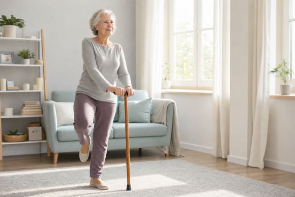 Gym senior avec bâton : 8 exercices d'équilibre et de mobilité