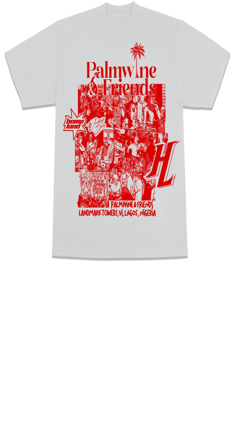 HOMELAND X PALMWINE & FRIENDS TEE WHITE/RED zoom face