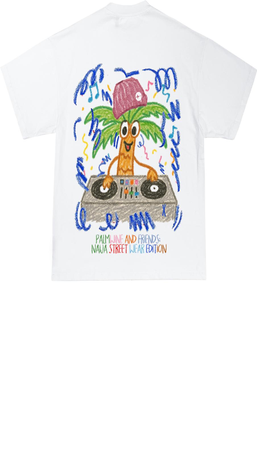 DELOCA X PALMWINE & FRIENDS TEE WHITE zoom dos