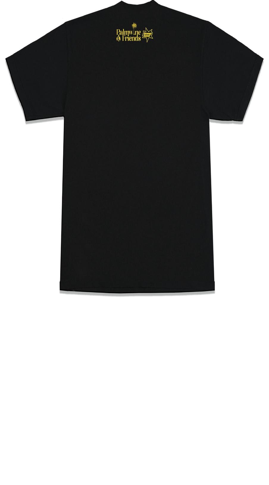 HOMELAND X PALMWINE & FRIENDS TEE BLACK/YELLOW zoom dos