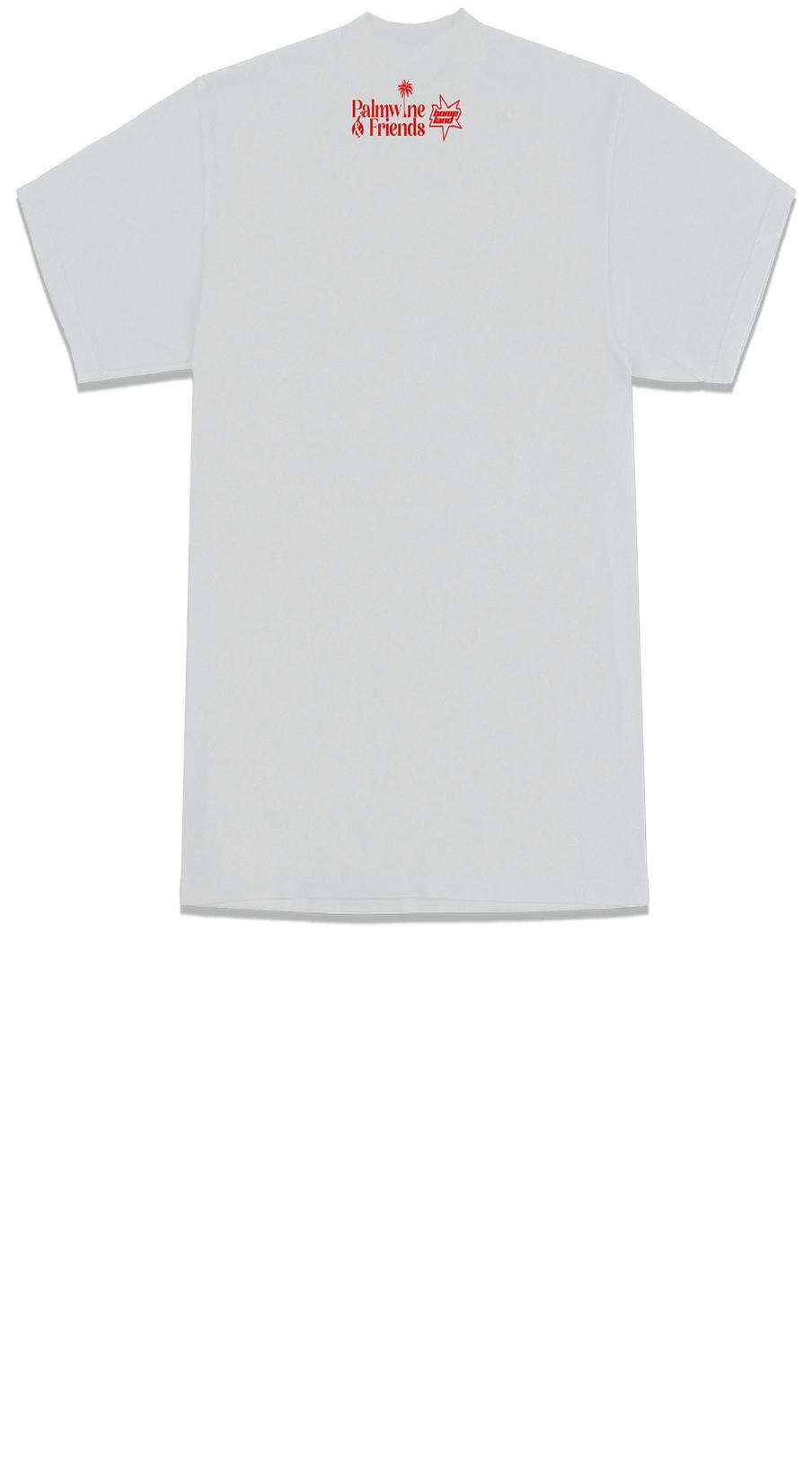HOMELAND X PALMWINE & FRIENDS TEE WHITE/RED zoom dos