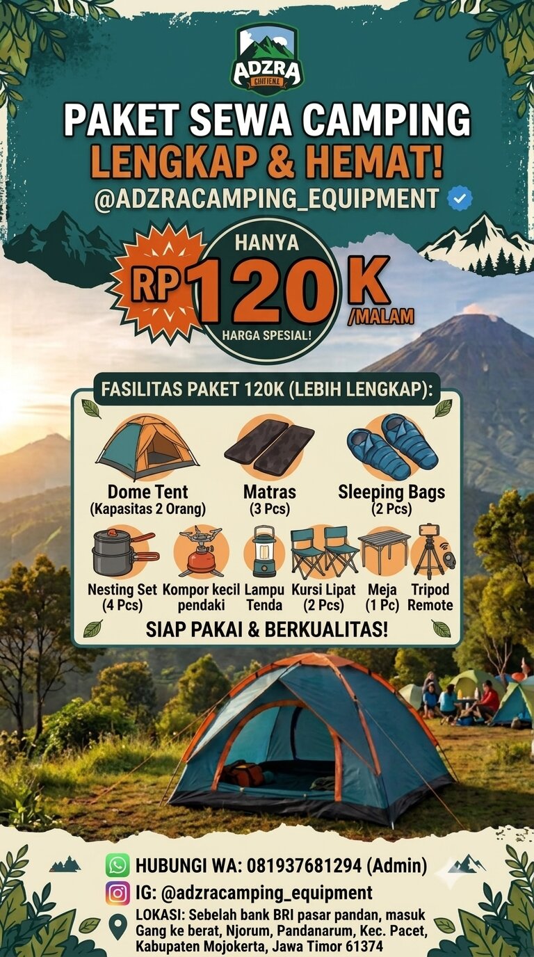 Promo Paket Sewa 120K AdzraCamp