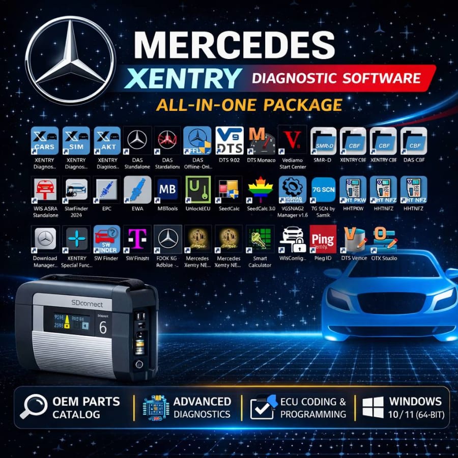 Mercedes Xentry Diagnostic Software All-in-One Package – Remote