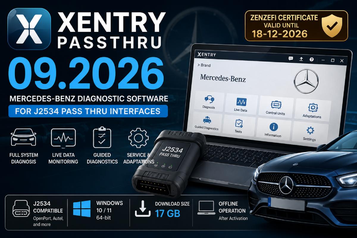 Xentry Passthru 09.2026 Download – Mercedes J2534 | CarSoftz