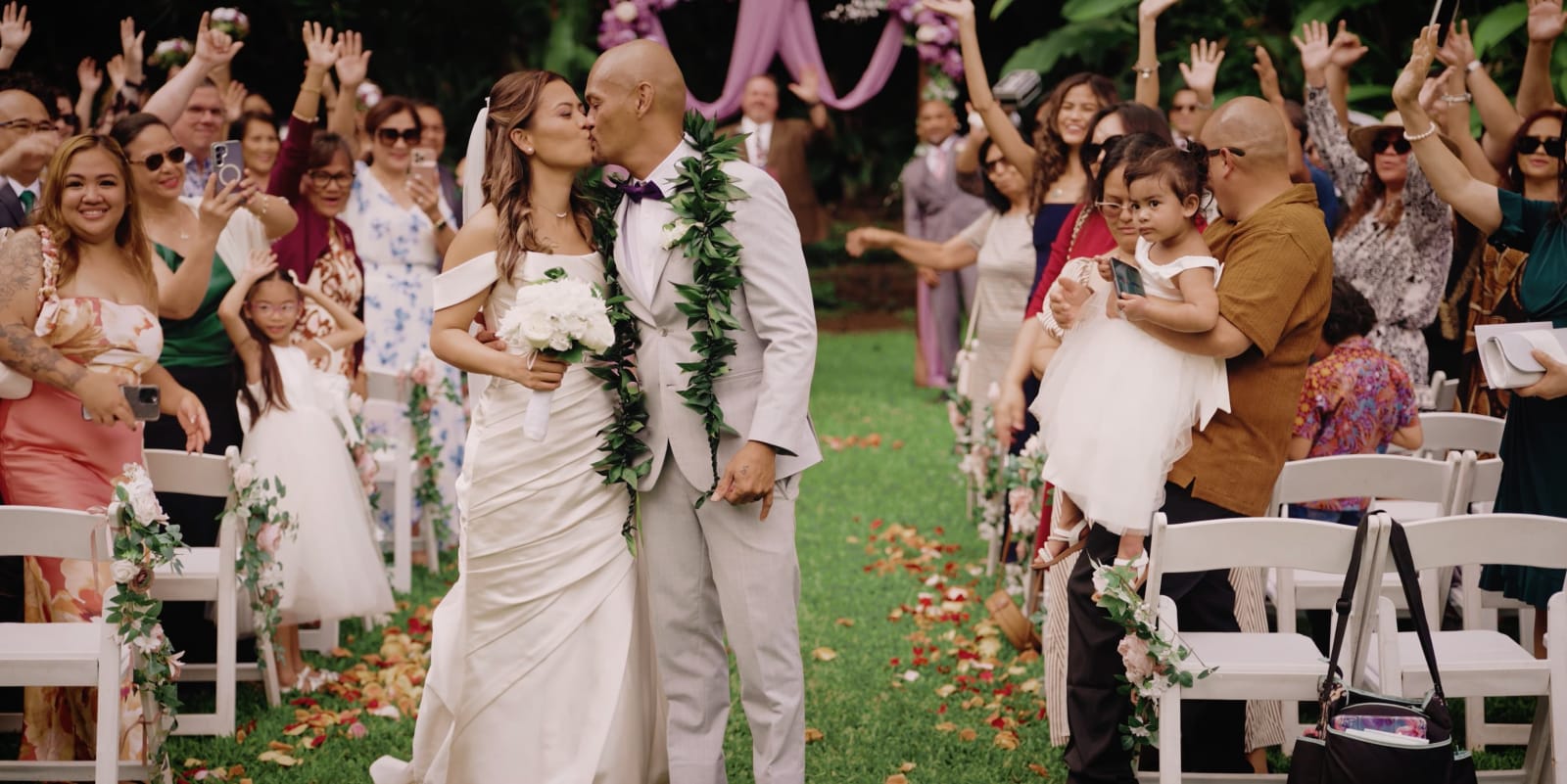 Wedding recessional at Haiku Gardens