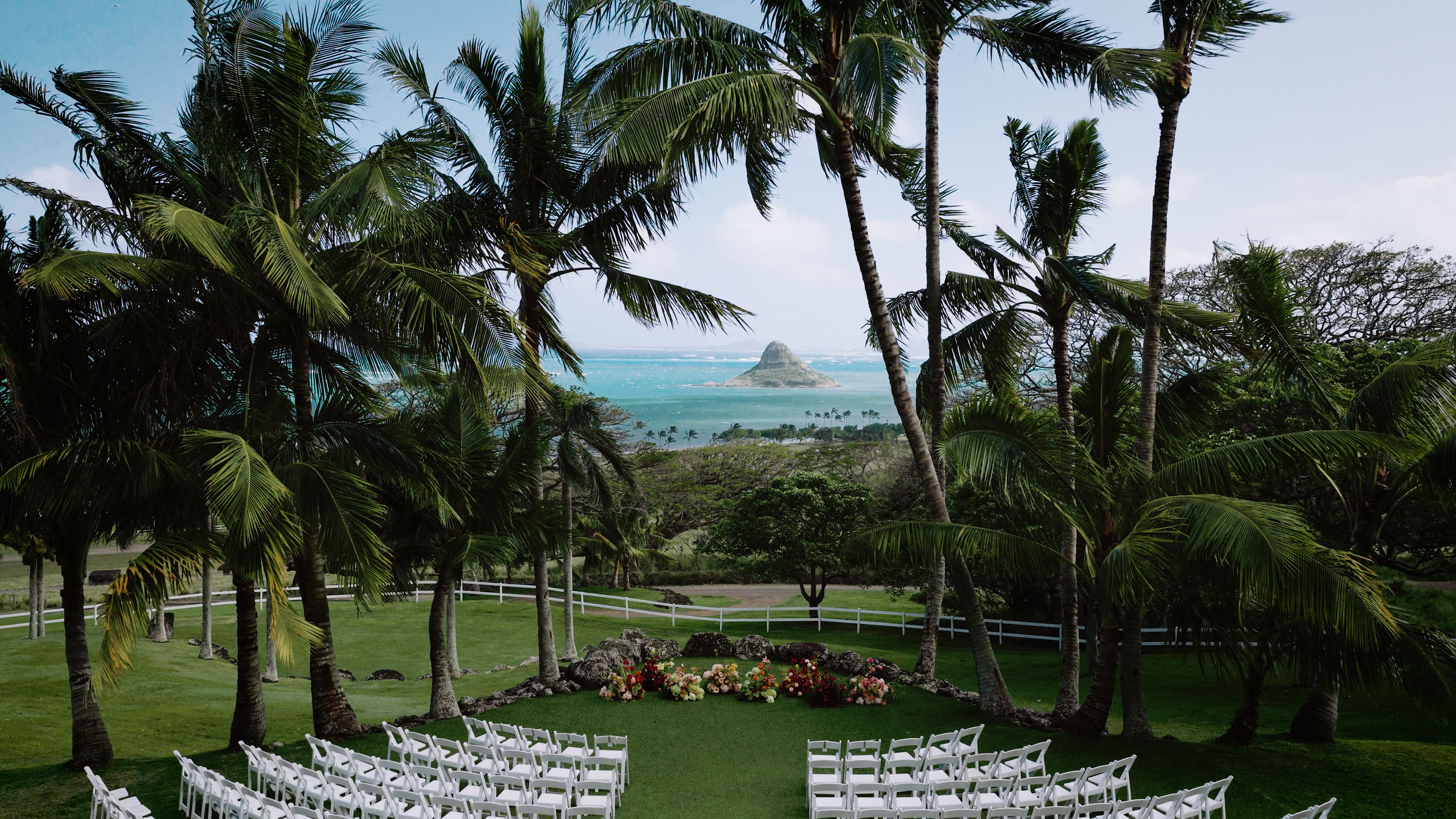 Paliku Gardens wedding drone photo
