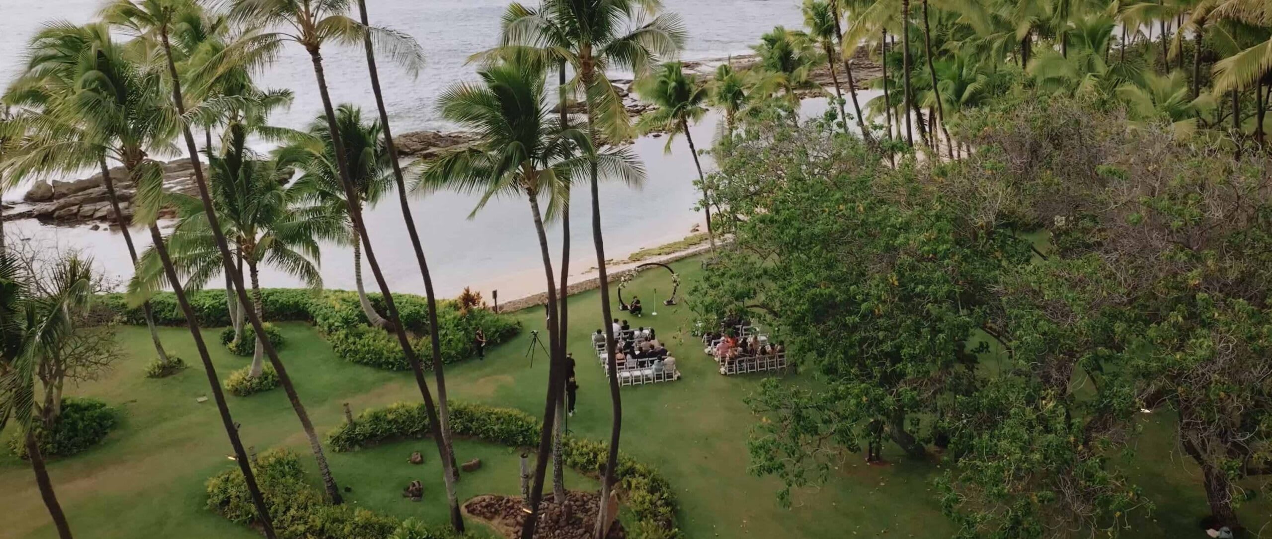 Aerial view of the Lanikuhonua ceremony space on Oahu