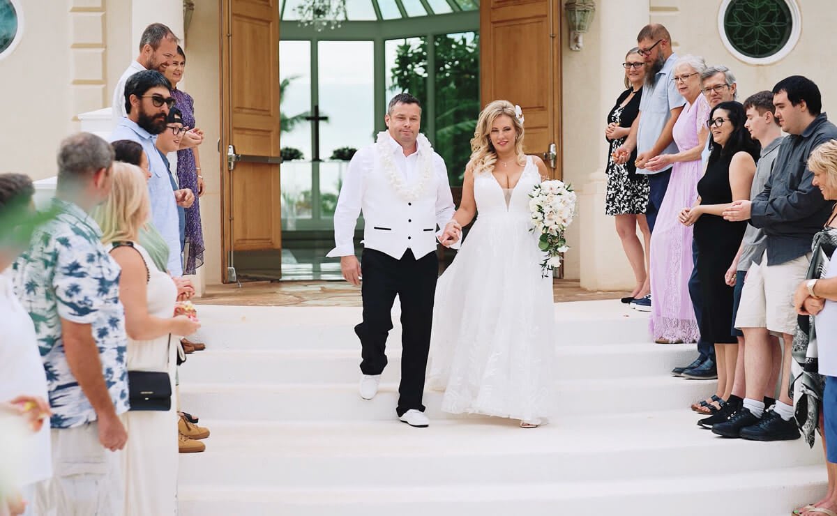 Seconds before the flower shower!