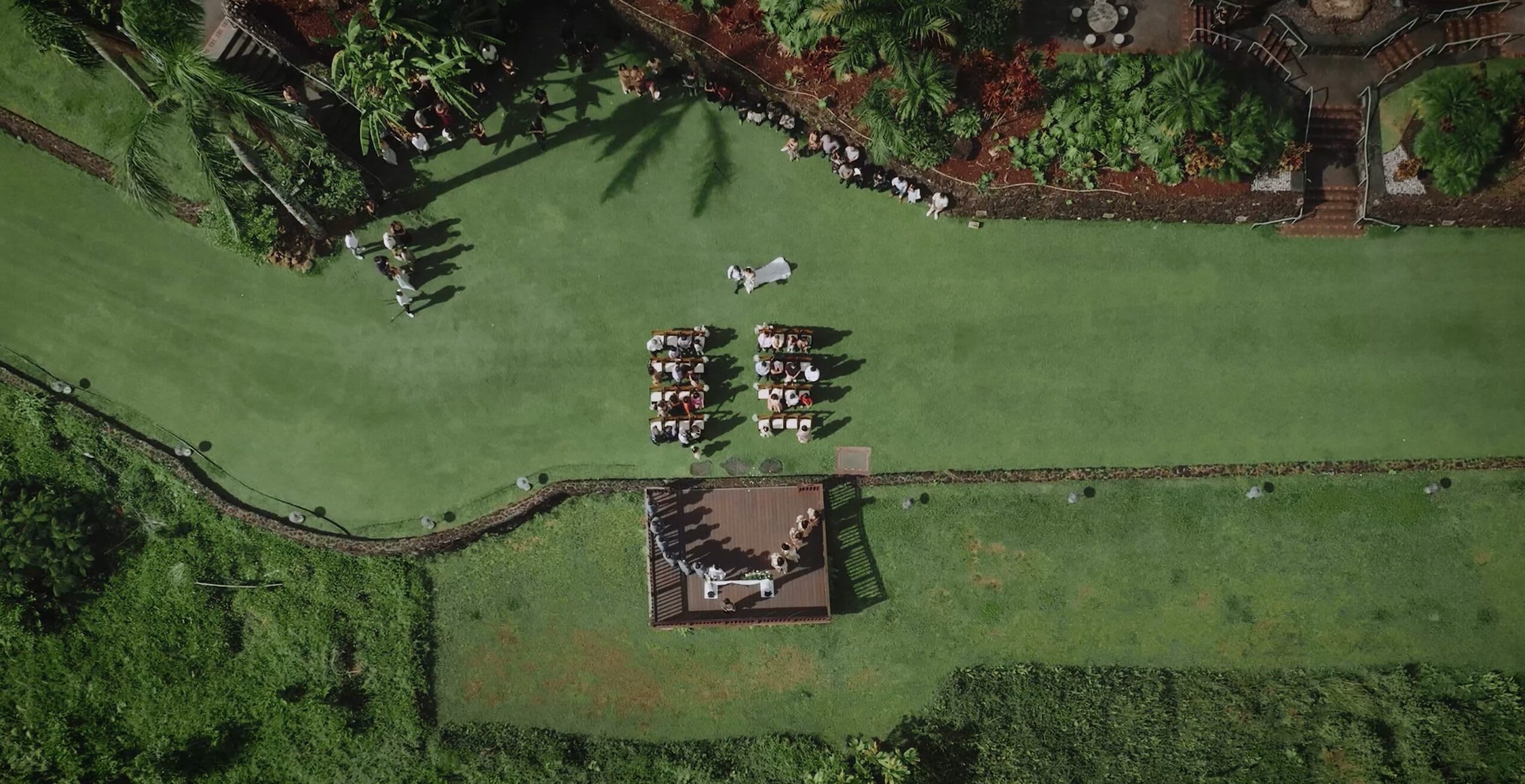 Ceremony on the deck at The Charming Estate.