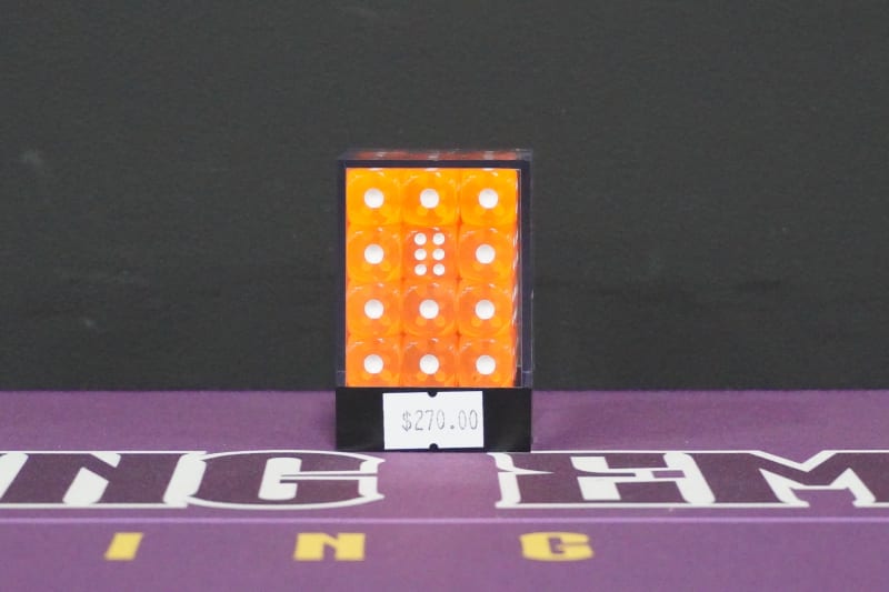 Juego de Dados 6 Caras Naranja Fluorescente