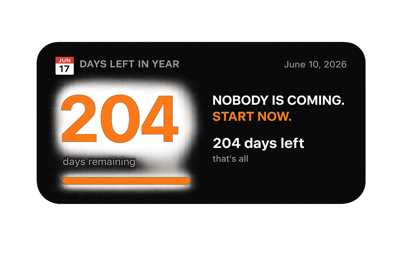 Days Left In Year (Dark Mode) preview