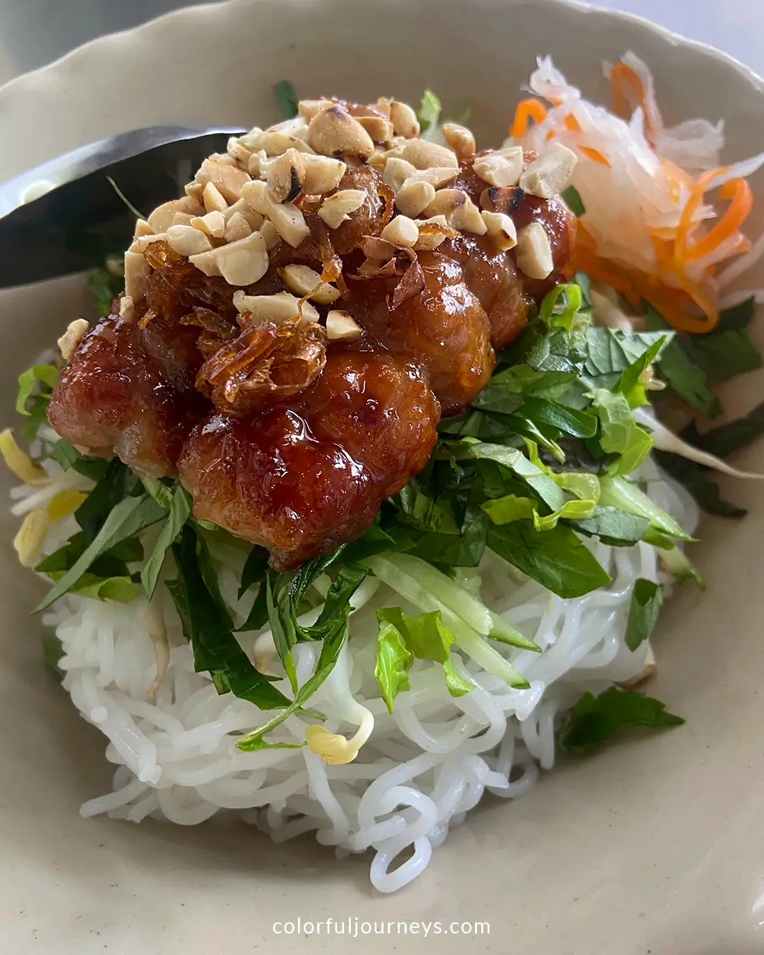 A plate of Bun Nem in Vietnam