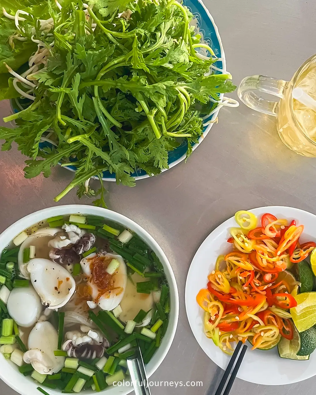 A bowl of Hu Tieu Muc in Vietnam