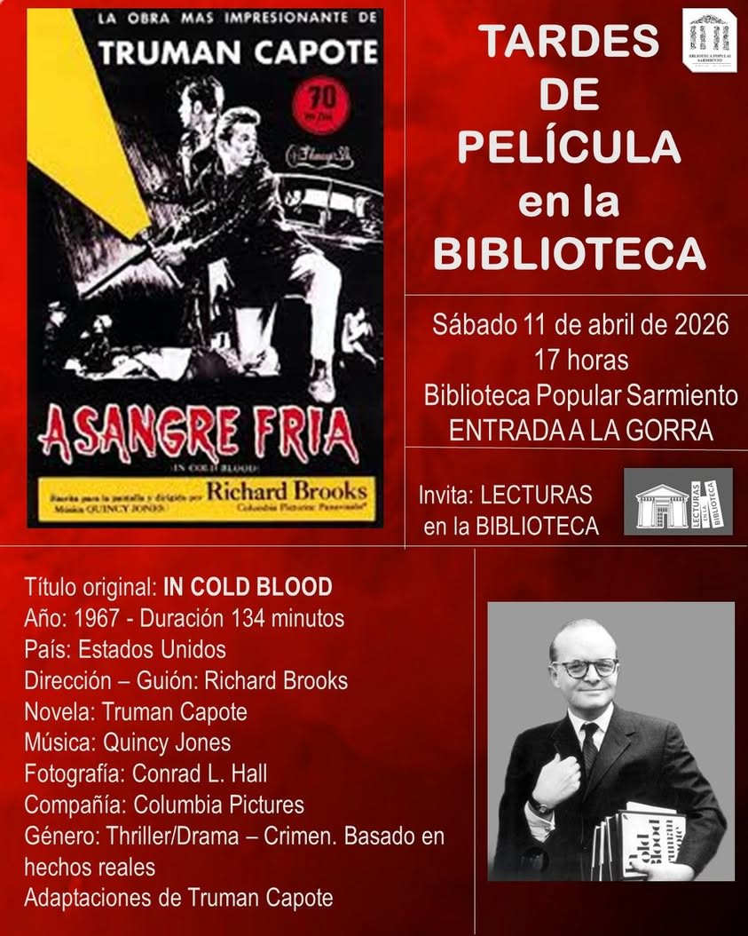 La Biblioteca Sarmiento invita a la comunidad a una nueva edición de su ciclo "Tardes de película"