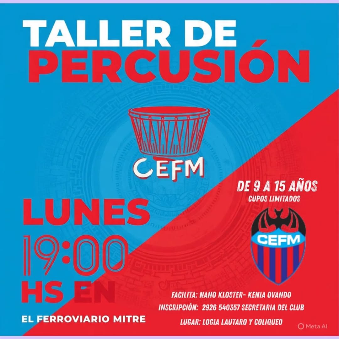 Taller de percusión para jóvenes en Estudiantes Ferroviario Mitre