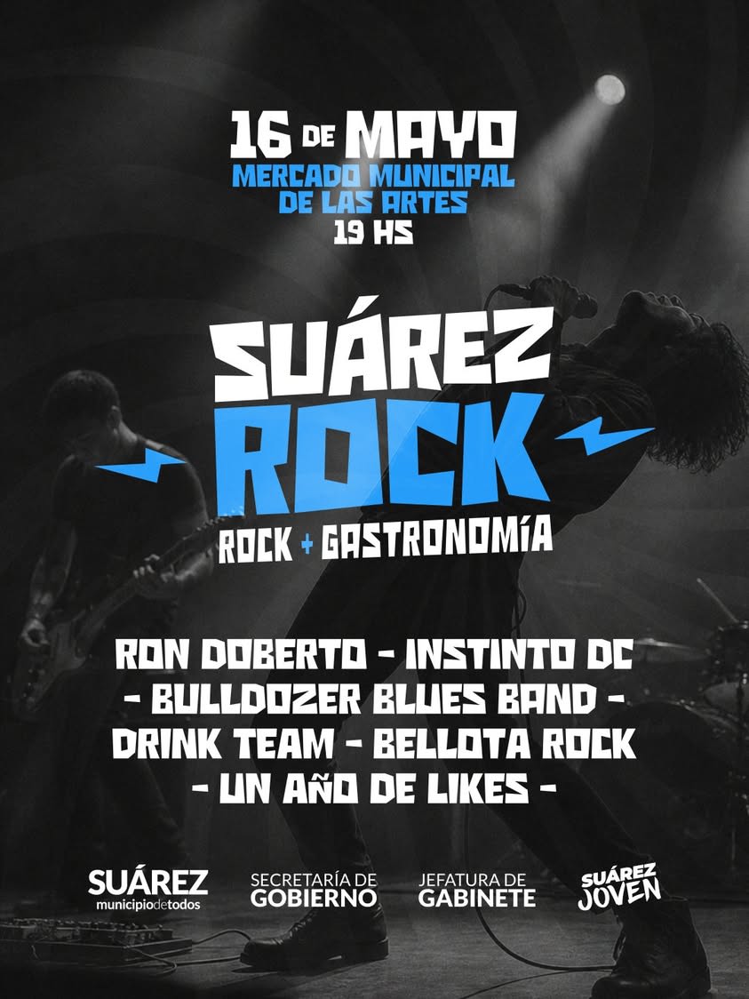El festival Suarez Rock 2026 llega este sábado 16 de mayo