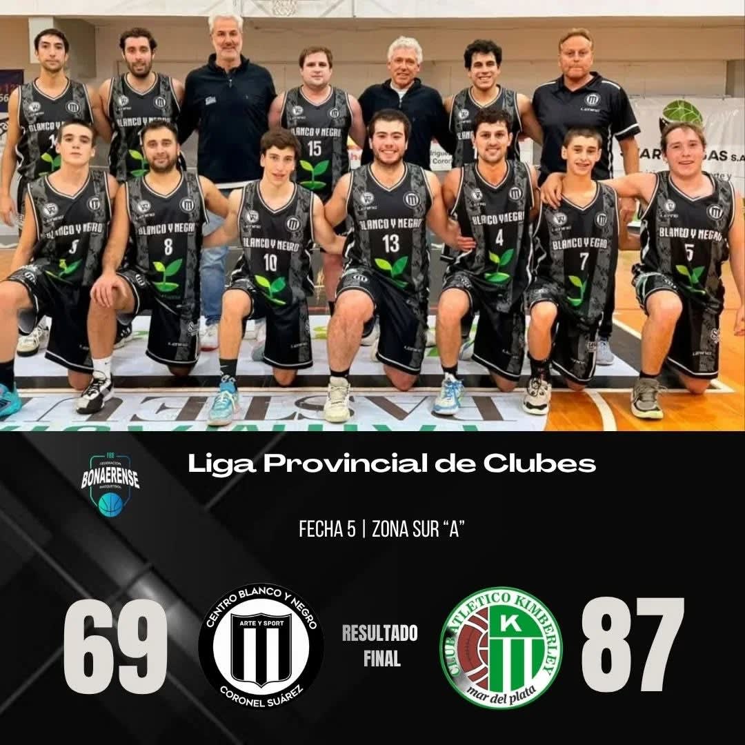 Blanco y Negro cayó ante Kimberley de Mar del Plata por la Liga Provincial de Básquet