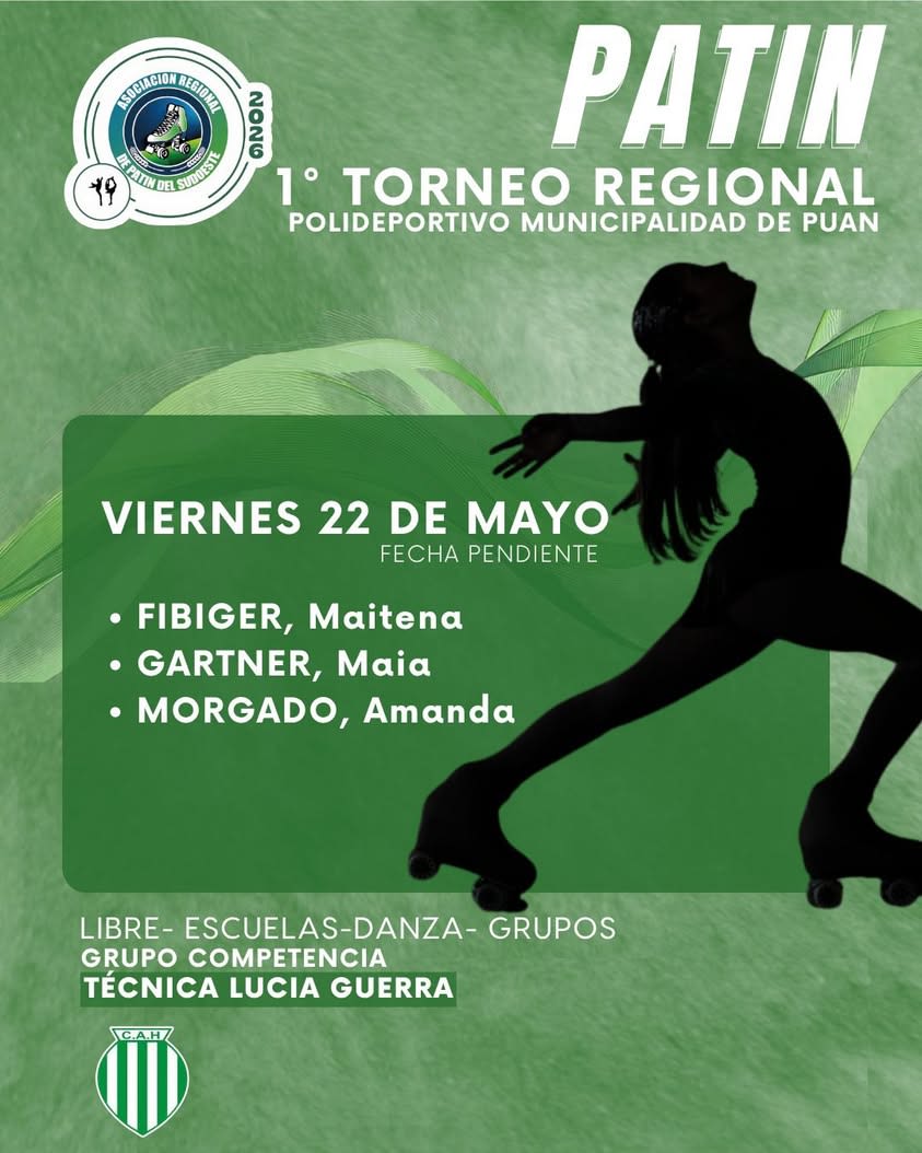 Atlético Huanguelén tendrá tres representantes en el primer Torneo Regional de Patín del año
