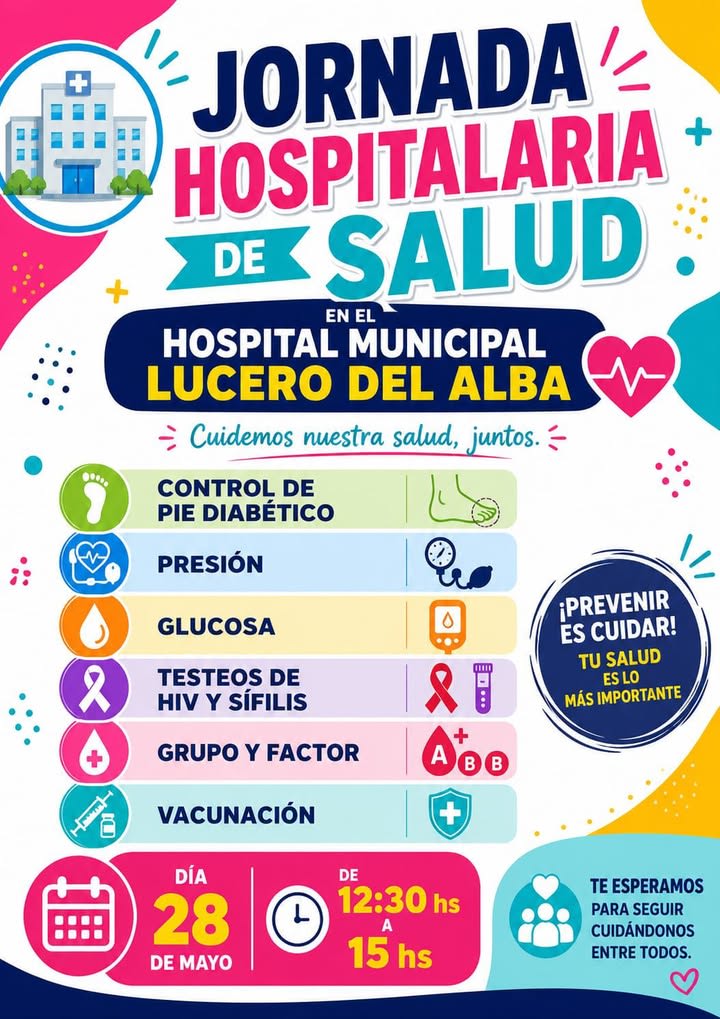 El Hospital Lucero del Alba organiza jornada de salud el 28 de mayo